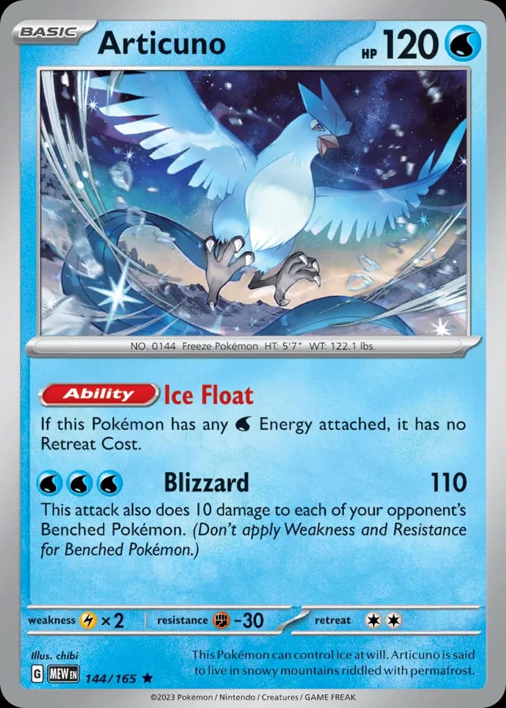 Articuno — 151 144 Pokémon card