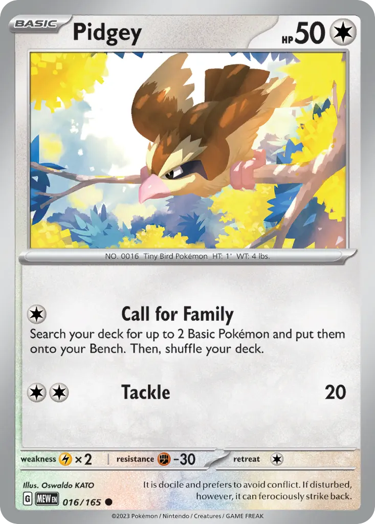 Pidgey — 151 16 Pokémon card
