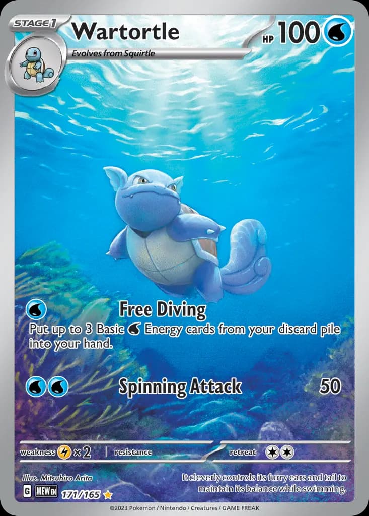 Wartortle — 151 171 Pokémon card