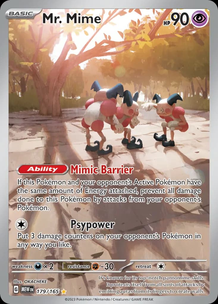 Mr. Mime — 151 179 Pokémon card