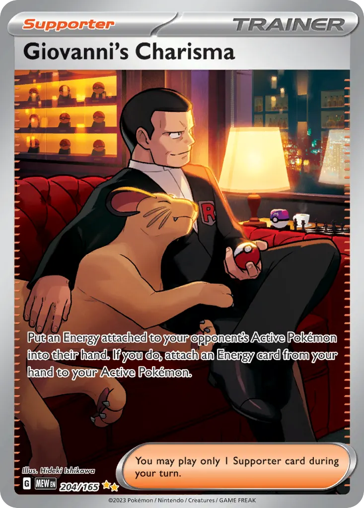 Giovanni's Charisma — 151 204 Pokémon card