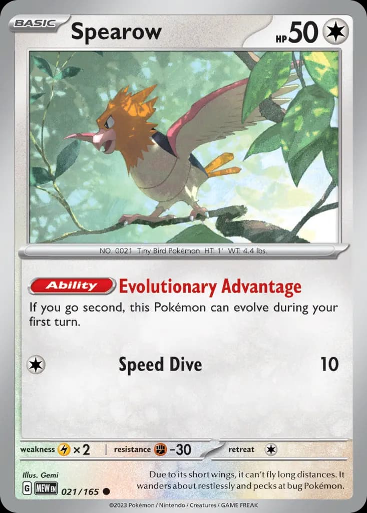 Spearow — 151 21 Pokémon card