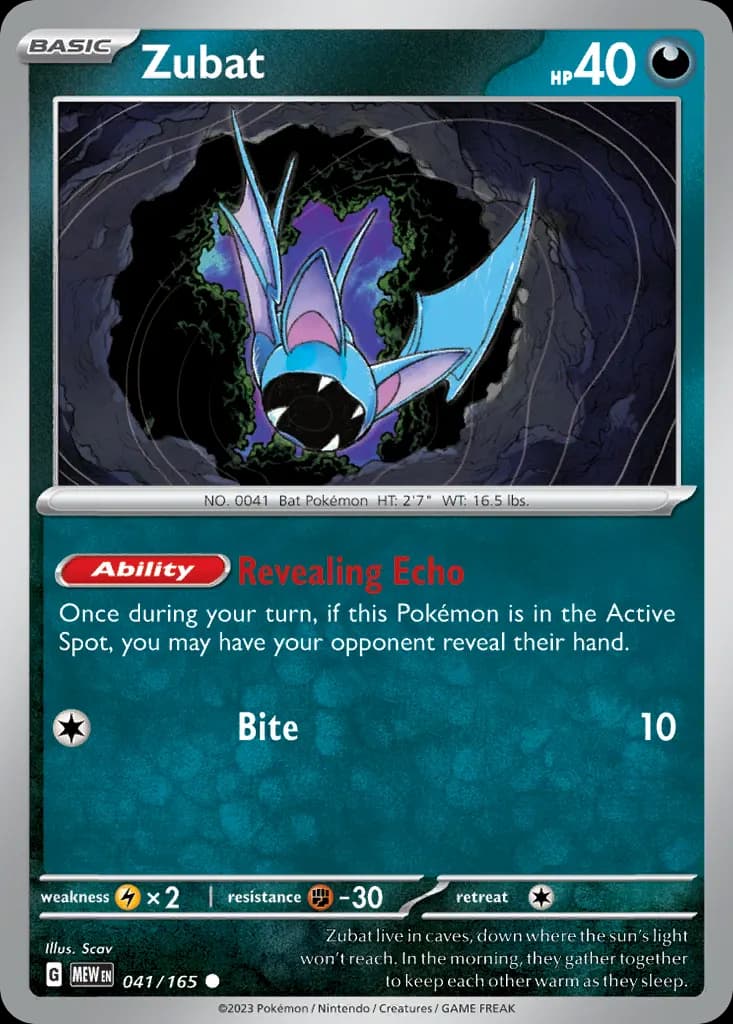 Zubat — 151 41 Pokémon card