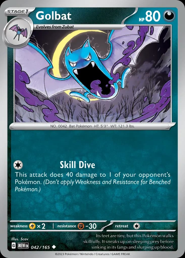 Golbat — 151 42 Pokémon card