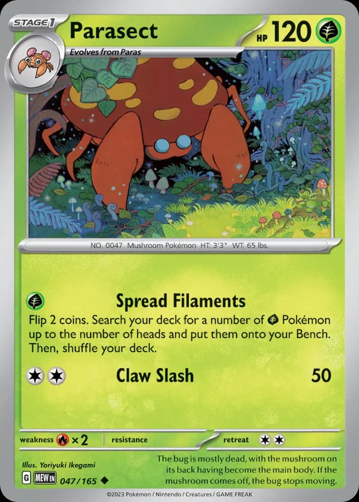 Parasect — 151 47 Pokémon card
