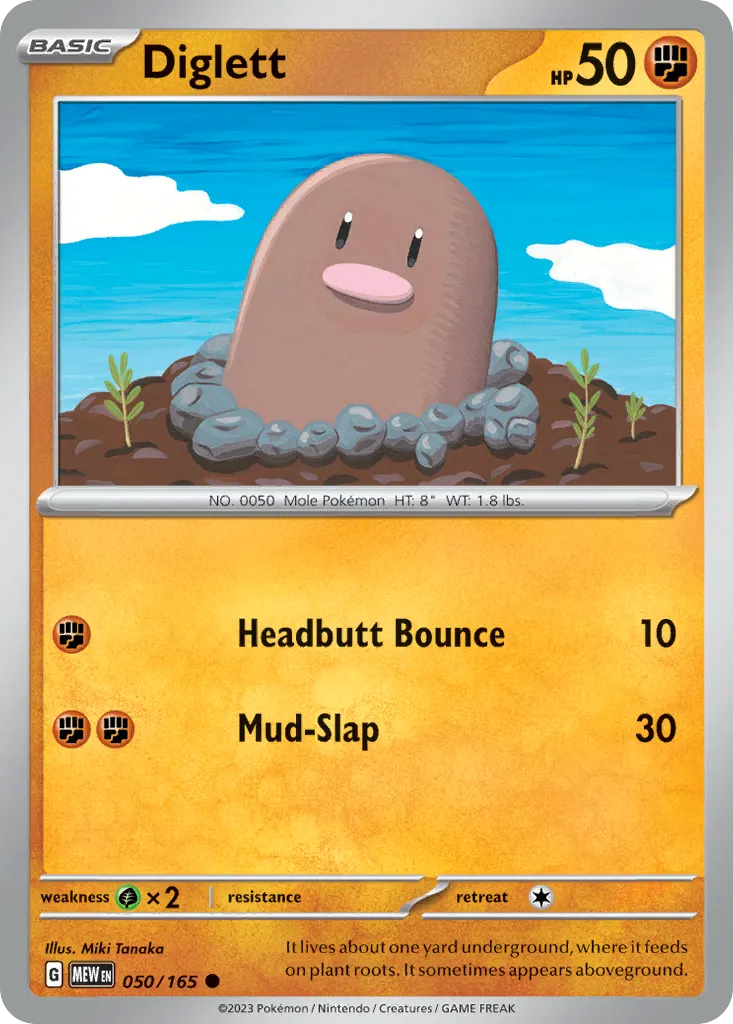 Diglett — 151 50 Pokémon card