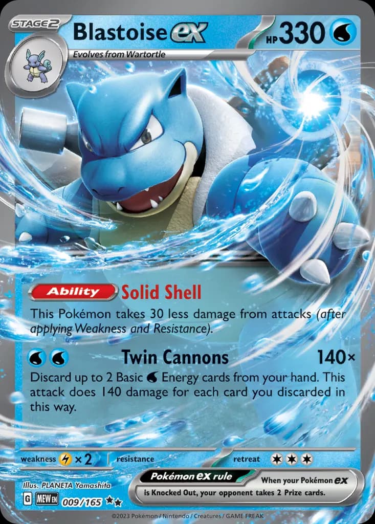Blastoise ex — 151 9 Pokémon card