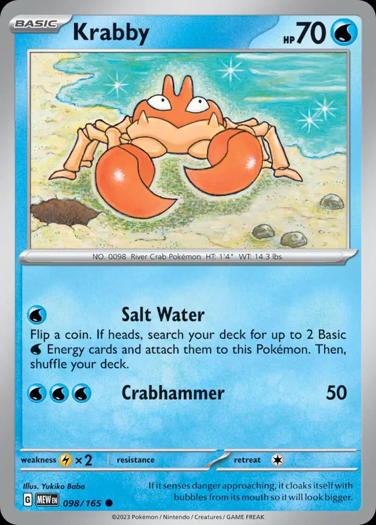 Krabby — 151 98 Pokémon card