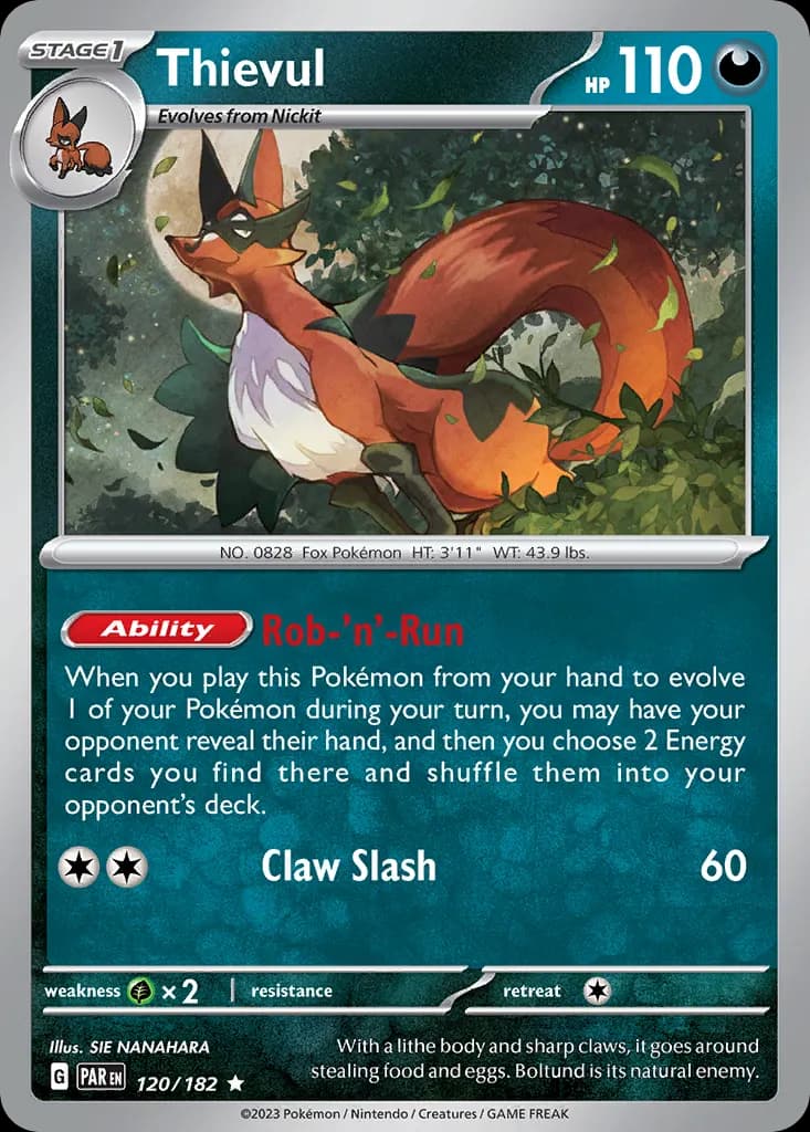 Thievul — Paradox Rift 120 Pokémon card