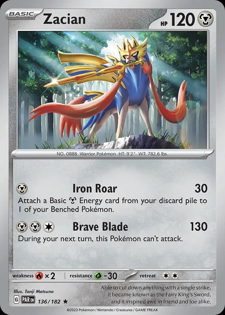 Zacian — Paradox Rift 136 Pokémon card
