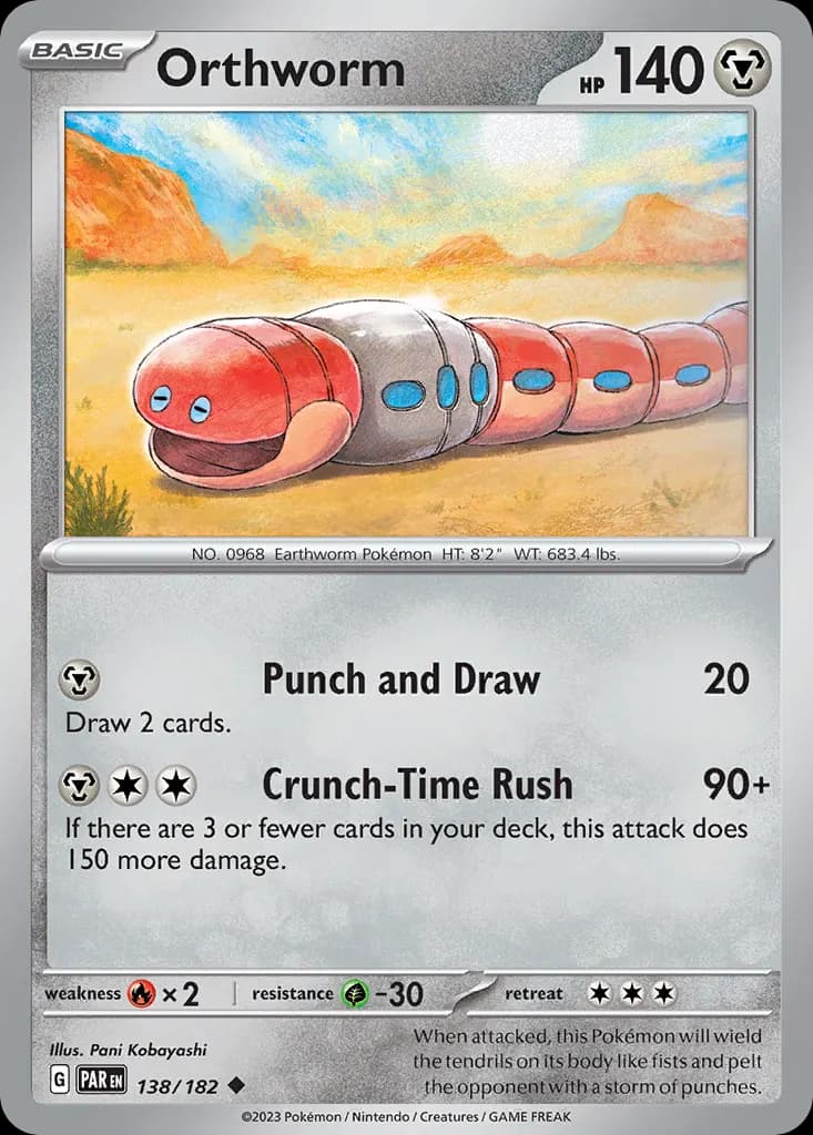 Orthworm — Paradox Rift 138 Pokémon card