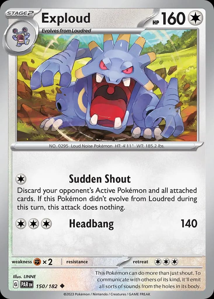 Exploud — Paradox Rift 150 Pokémon card