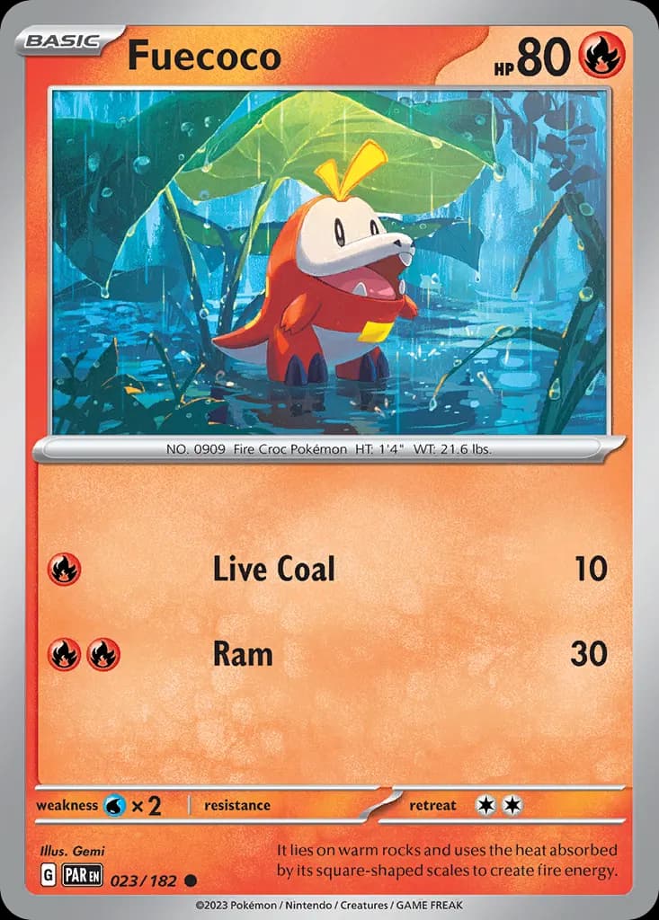 Fuecoco — Paradox Rift 23 Pokémon card