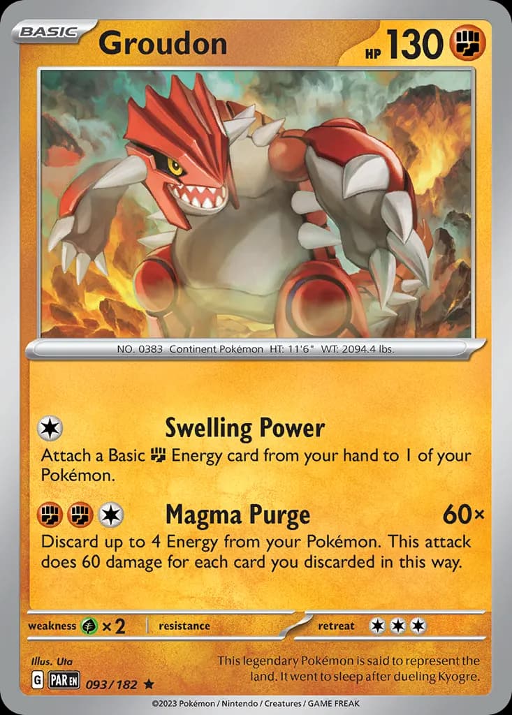Groudon — Paradox Rift 93 Pokémon card