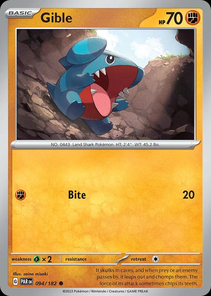 Gible — Paradox Rift 94 Pokémon card