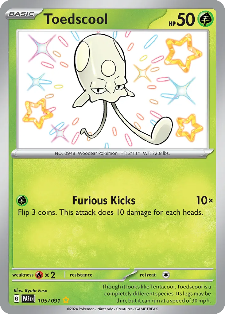 Toedscool — Paldean Fates 105 Pokémon card
