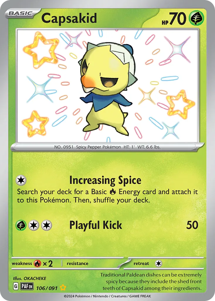Capsakid — Paldean Fates 106 Pokémon card