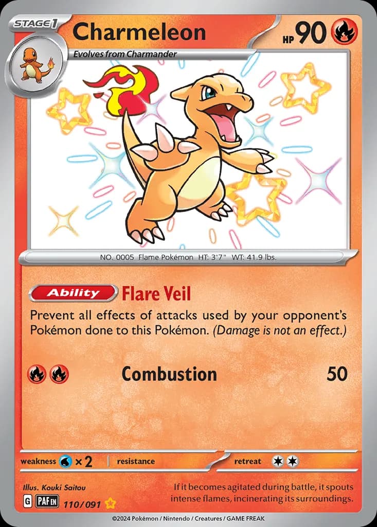 Charmeleon — Paldean Fates 110 Pokémon card