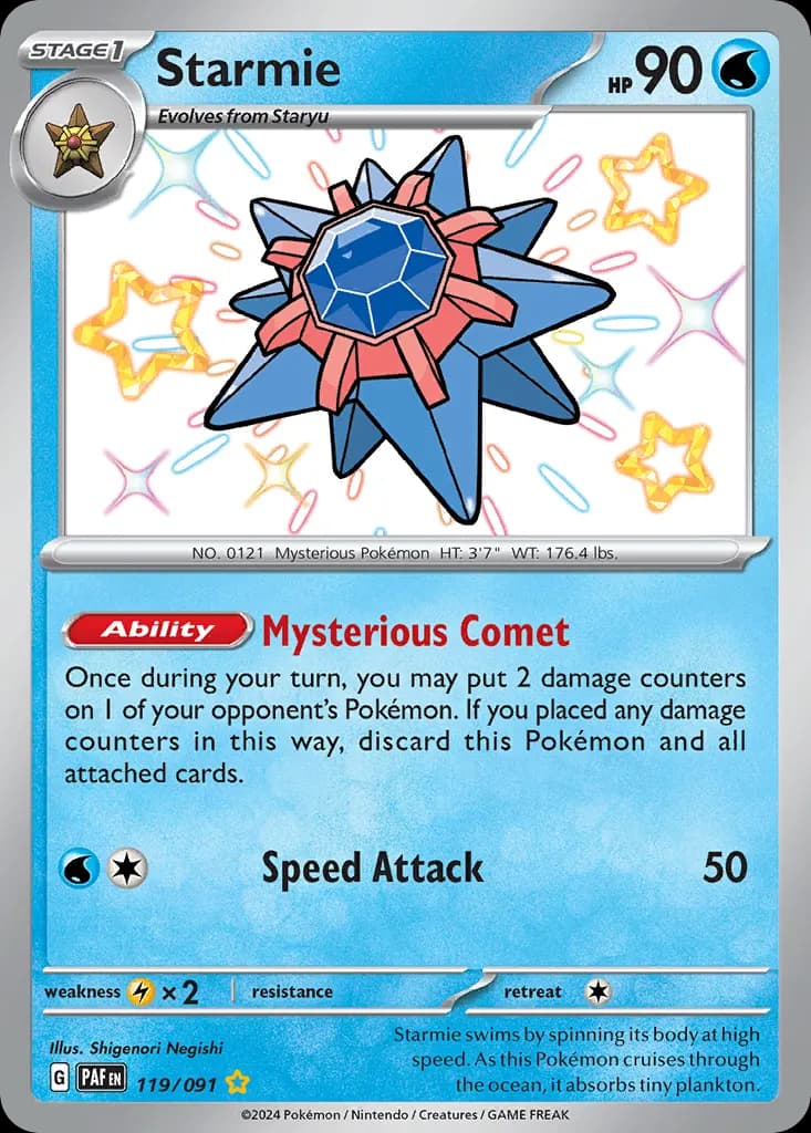 Starmie — Paldean Fates 119 Pokémon card