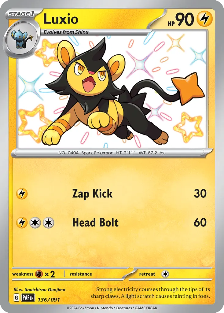 Luxio — Paldean Fates 136 Pokémon card