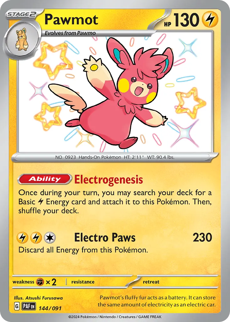 Pawmot — Paldean Fates 144 Pokémon card