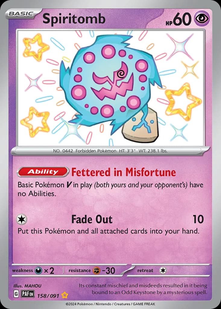 Spiritomb — Paldean Fates 158 Pokémon card