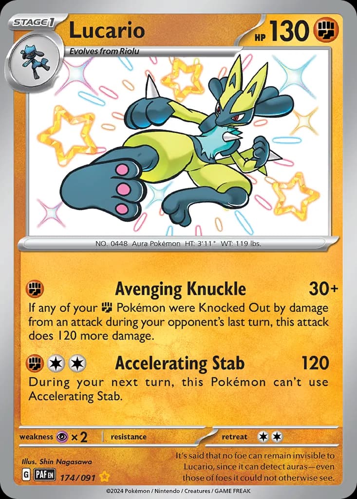 Lucario — Paldean Fates 174 Pokémon card