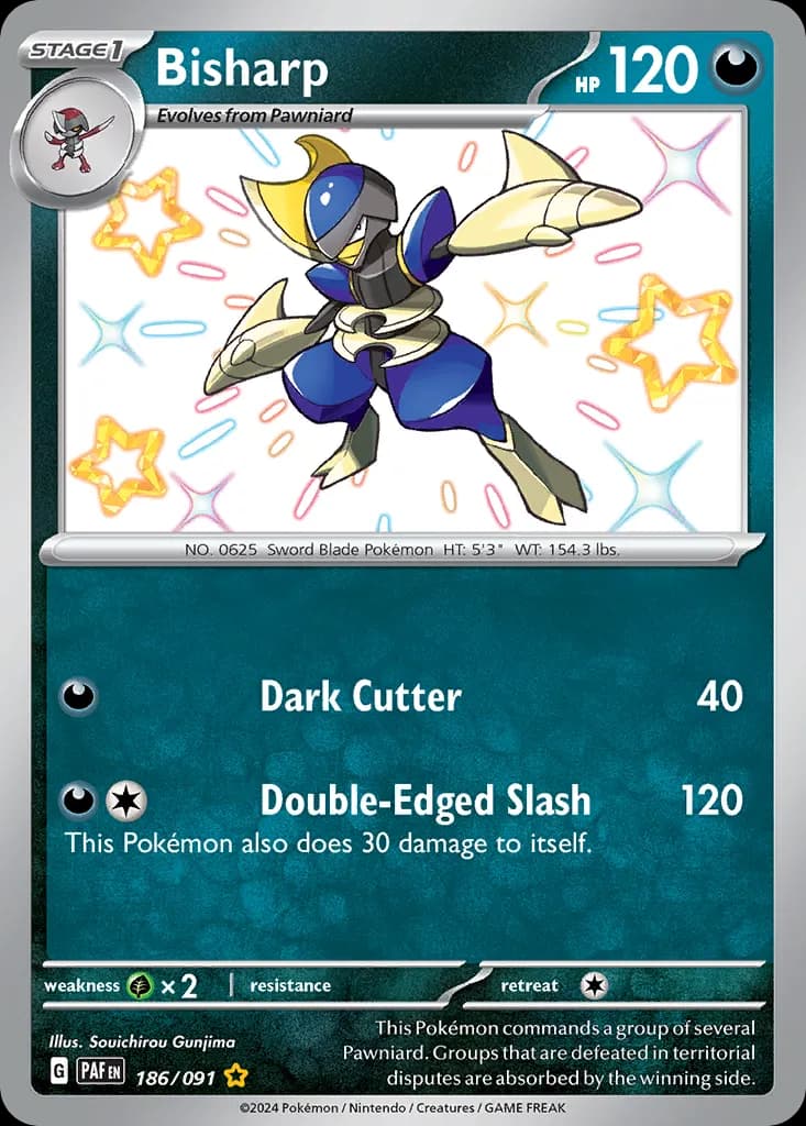 Bisharp — Paldean Fates 186 Pokémon card