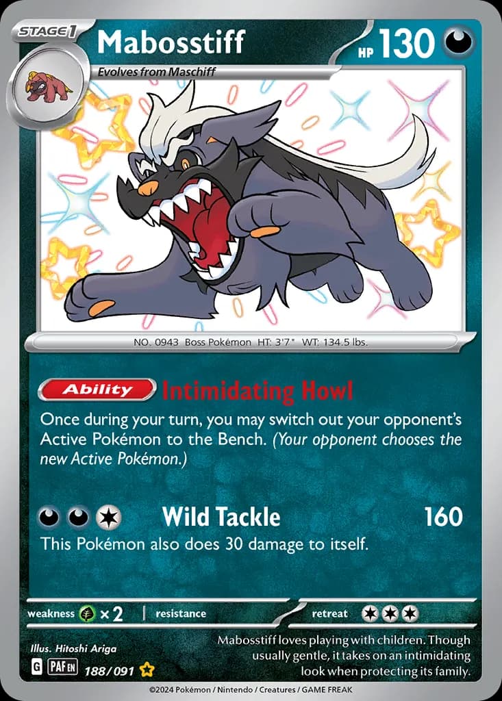 Mabosstiff — Paldean Fates 188 Pokémon card