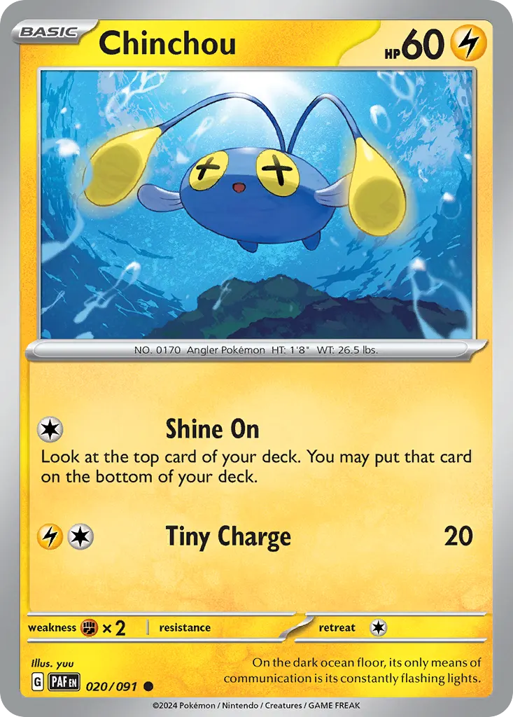 Chinchou — Paldean Fates 20 Pokémon card