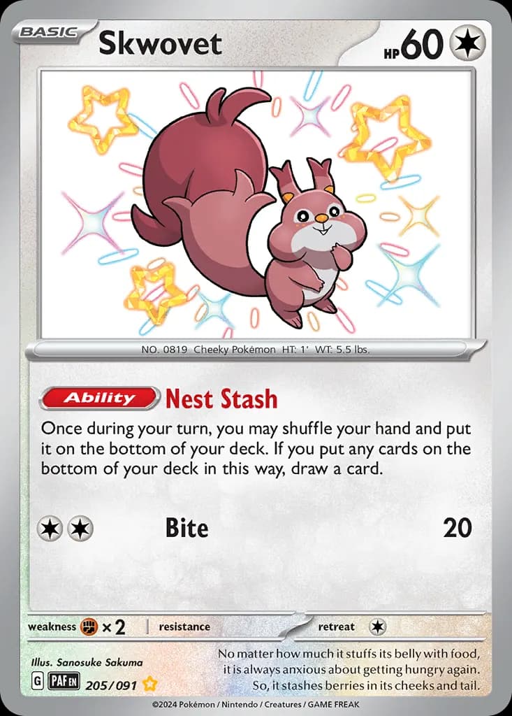 Skwovet — Paldean Fates 205 Pokémon card