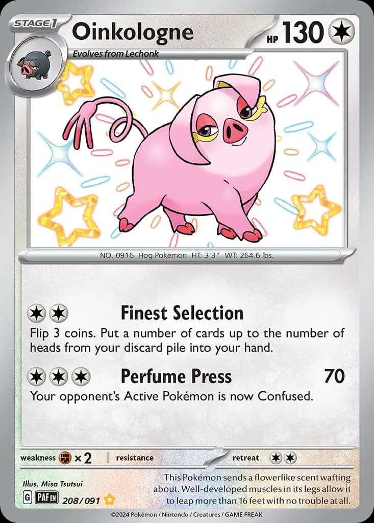 Oinkologne — Paldean Fates 208 Pokémon card