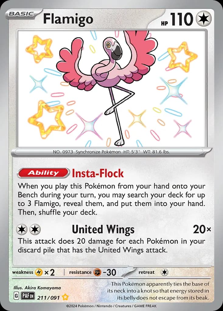 Flamigo — Paldean Fates 211 Pokémon card