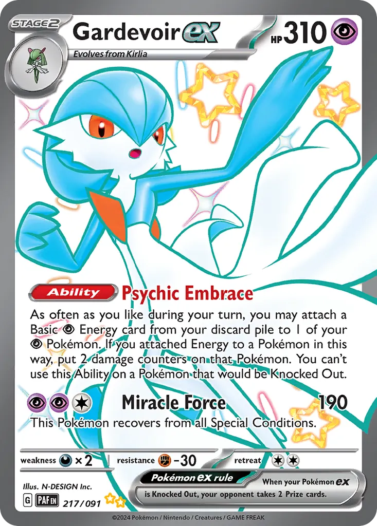 Gardevoir ex — Paldean Fates 217 Pokémon card