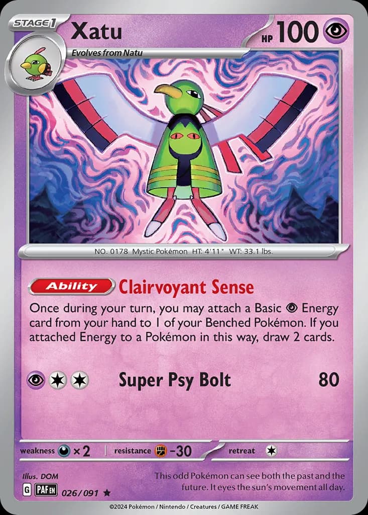 Xatu — Paldean Fates 26 Pokémon card