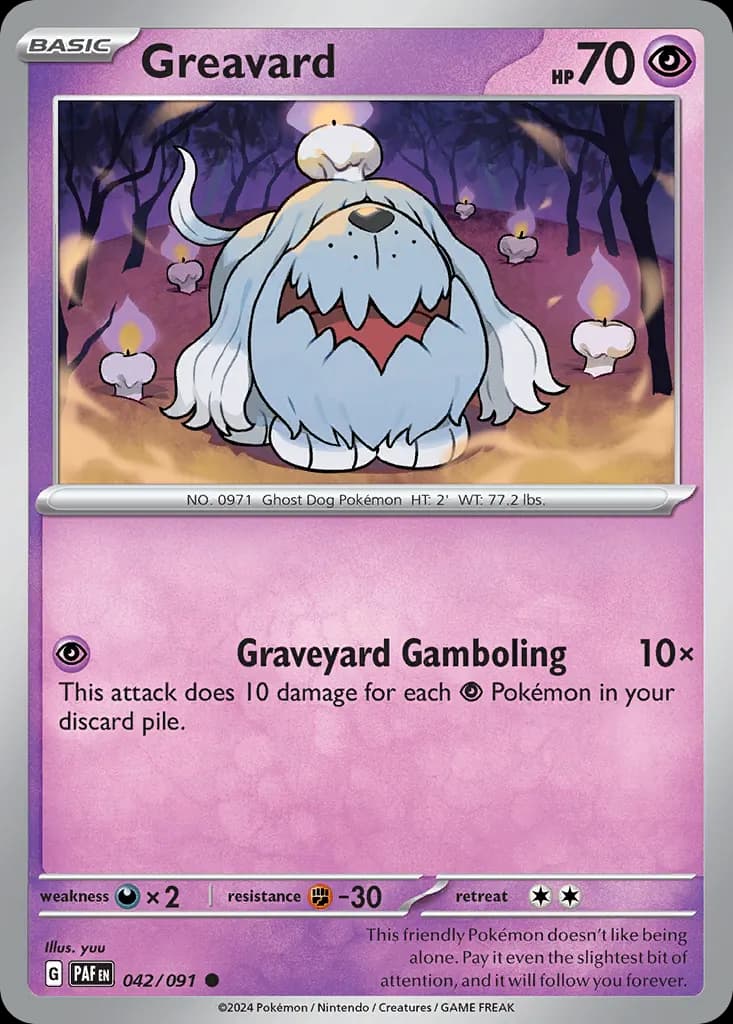 Greavard — Paldean Fates 42 Pokémon card