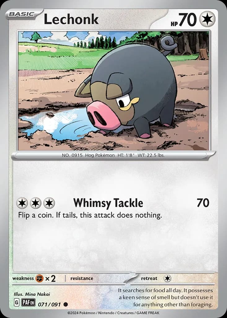 Lechonk — Paldean Fates 71 Pokémon card
