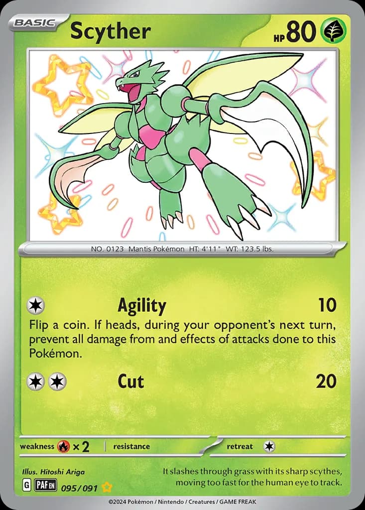 Scyther — Paldean Fates 95 Pokémon card