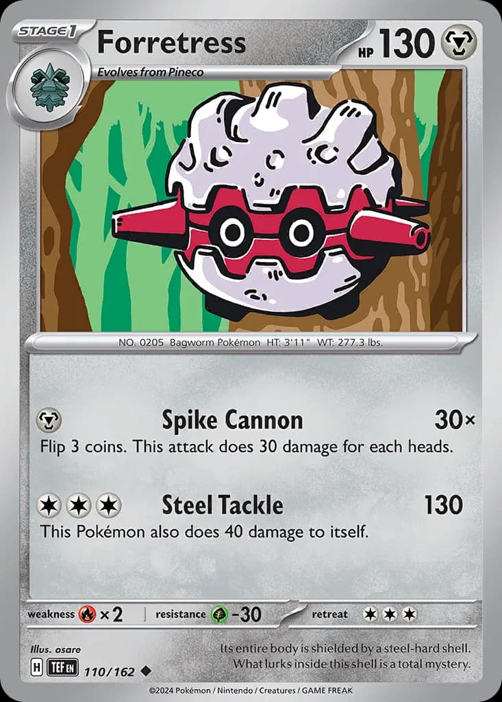Forretress — Temporal Forces 110 Pokémon card