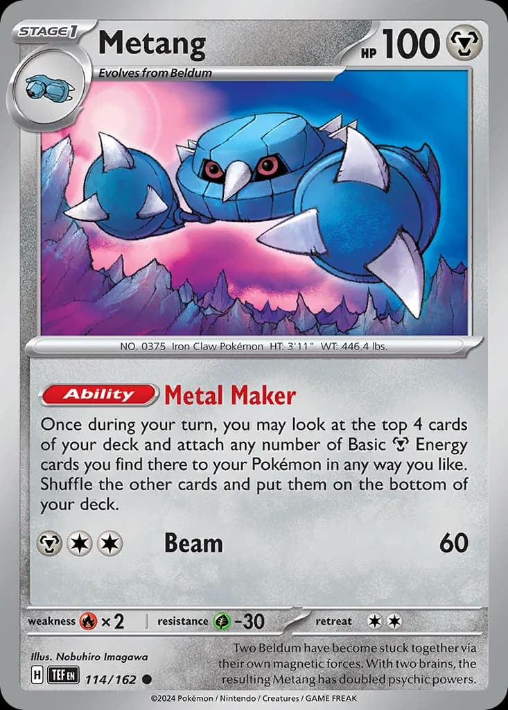 Metang — Temporal Forces 114 Pokémon card