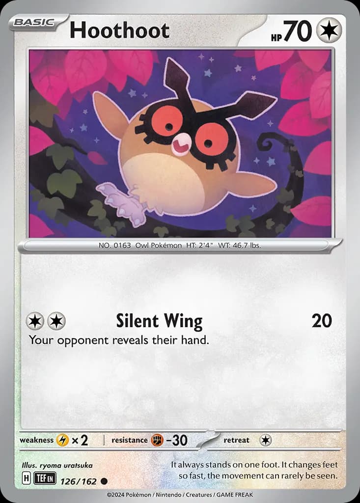Hoothoot — Temporal Forces 126 Pokémon card