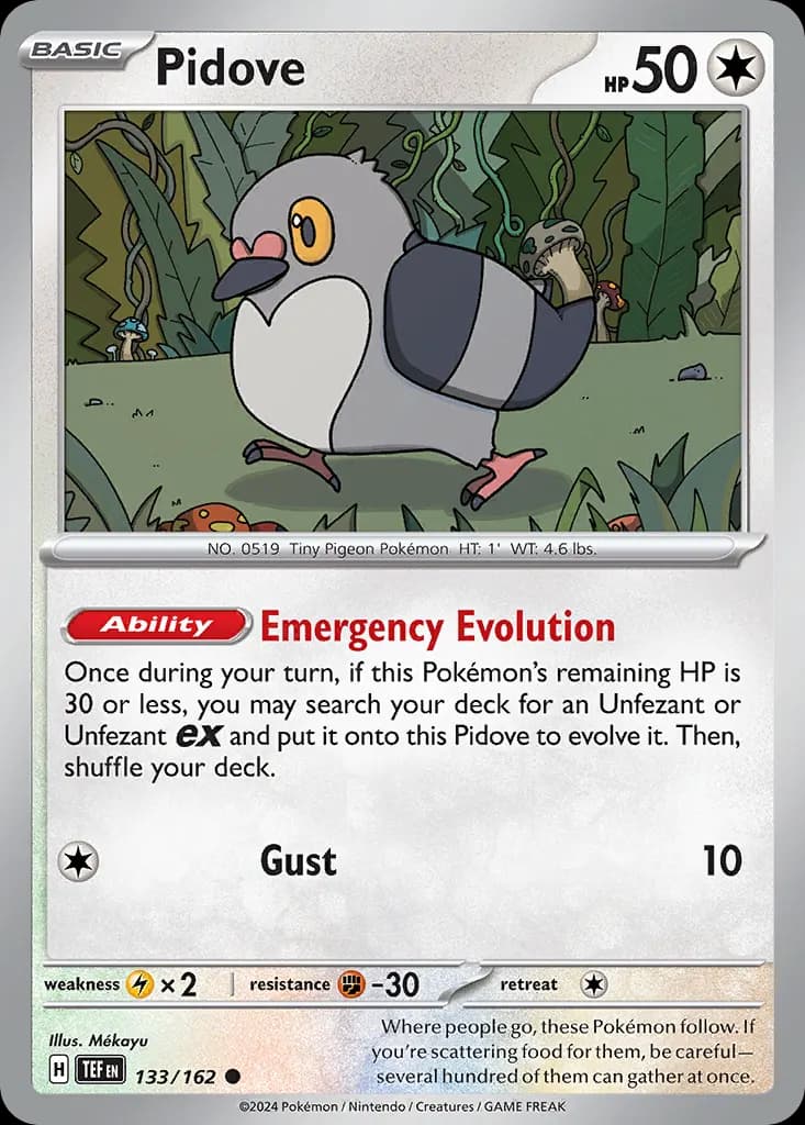 Pidove — Temporal Forces 133 Pokémon card