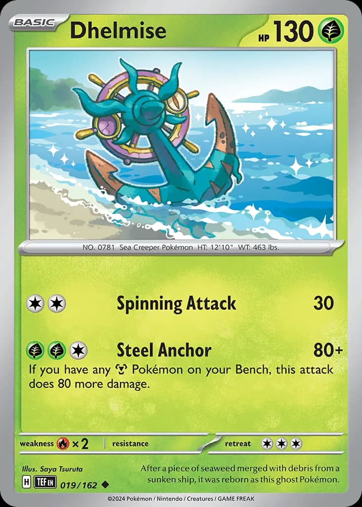 Dhelmise — Temporal Forces 19 Pokémon card