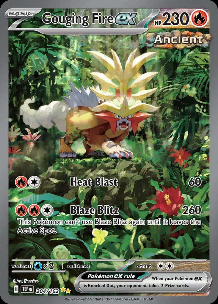 Gouging Fire ex — Temporal Forces 204 Pokémon card