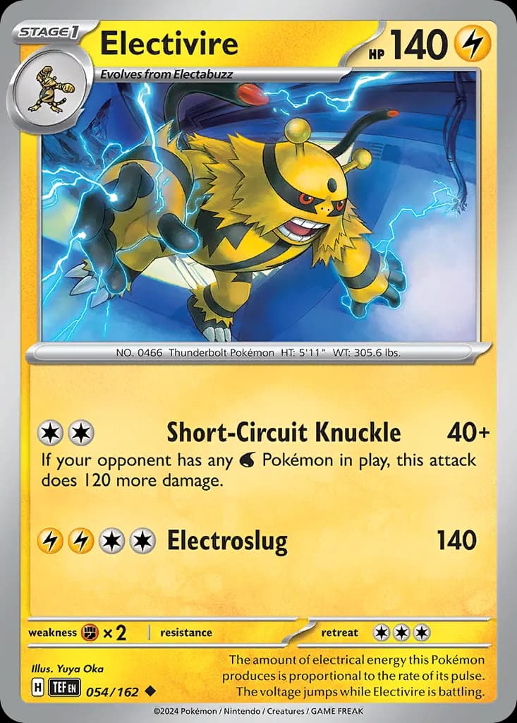 Electivire — Temporal Forces 54 Pokémon card