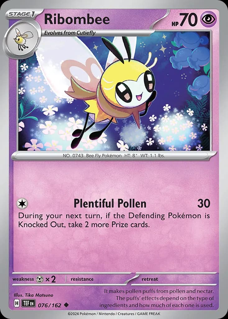 Ribombee — Temporal Forces 76 Pokémon card