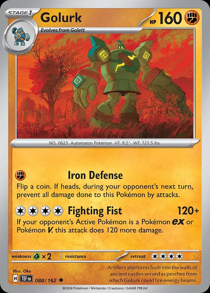 Golurk — Temporal Forces 88 Pokémon card