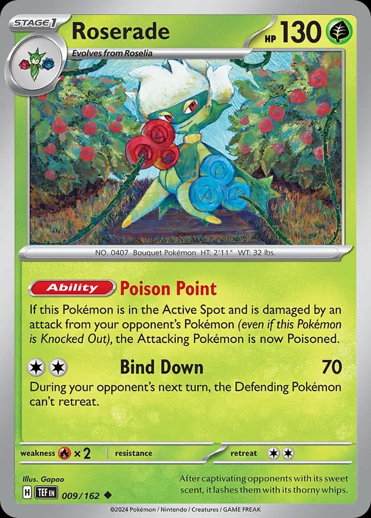Roserade — Temporal Forces 9 Pokémon card