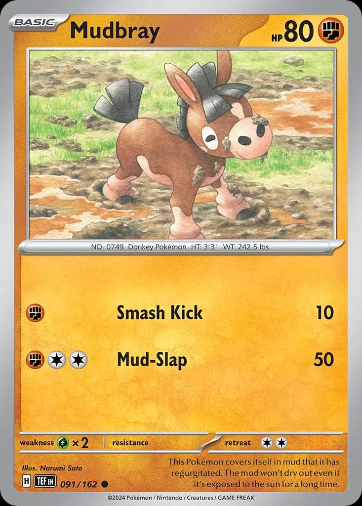 Mudbray — Temporal Forces 91 Pokémon card
