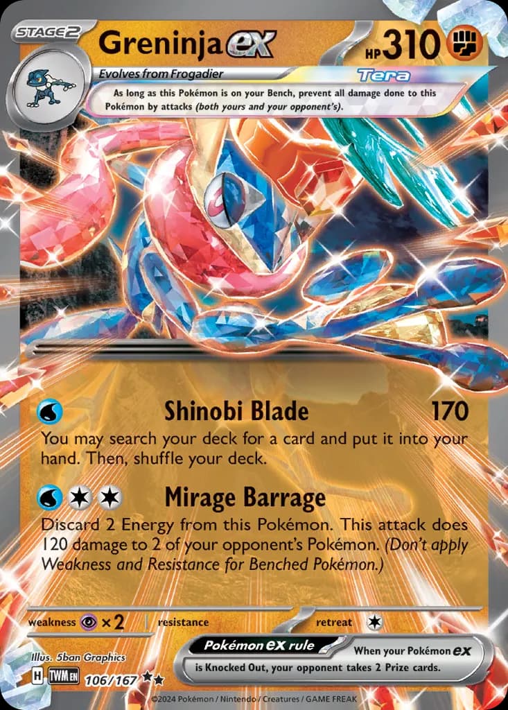 Greninja ex — Twilight Masquerade 106 Pokémon card